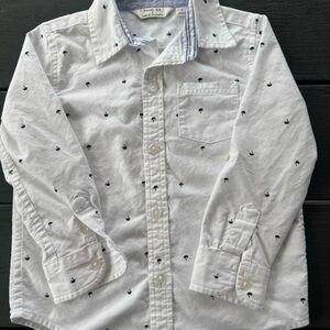 Janie and Jack White Shirt with Navy Palm Trees
